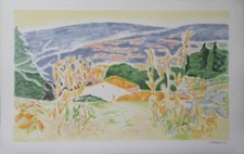 Jules CAVAILLES : Luberon, Mas en Provence, LITHOGRAPHIE Originale signée