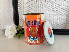 4 ⚜️ Grande Boîte Publicitaire 2 kg en Tôle Vintage Pour le Riz Uncle Ben's Vide