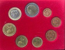 Serie 8 pieces 1 centime 2 5 10 20 50 centimes 2001 Monaco cts 1 et 2 euro cent