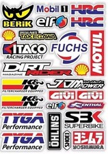 Autocollant SPONSORS MOTUL HRC OHLINS YOSHIMURA SBK KN BERIK STICKERS 