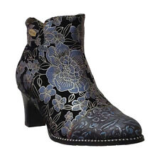 Bottine cuir métallisée gris