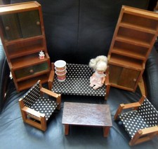 Jouets Anciens – Lot de 6 Anciens meubles pour Poupée