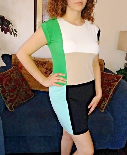 Donna morgan color block short - color,