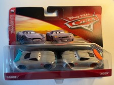 Coffret 2 voitures Cars Disney Pixar Gabriel + Aiden (rare)