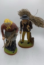 Grands Santons FOUQUE Le Couple de vieux  27,5 cm de haut.