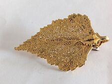 Bijoux Fantaisies Vintage - Broche, Brooch, Pin's - Feuille Doré Vermeil 