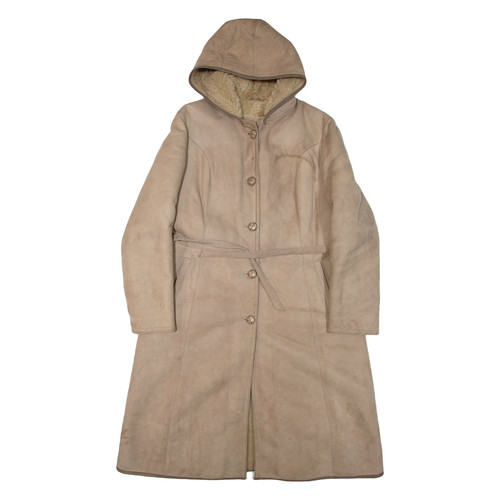 Manteau capuche cuir - À,