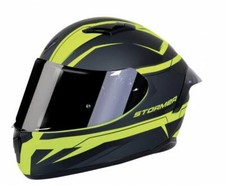 Casque Intégral Stormer ZS-601 Star Jaune Néon Noir Gris Mat Taille M