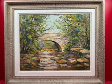 huile sur panneau pont de
