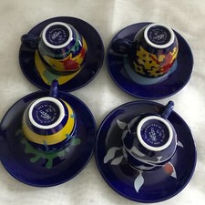 4 tasses à café Plus  soucoupe numérotées ILLY Collection 1994  LUCA TRAZZI