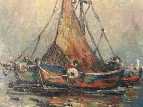 Peinture huile sur carton - huile, 1950