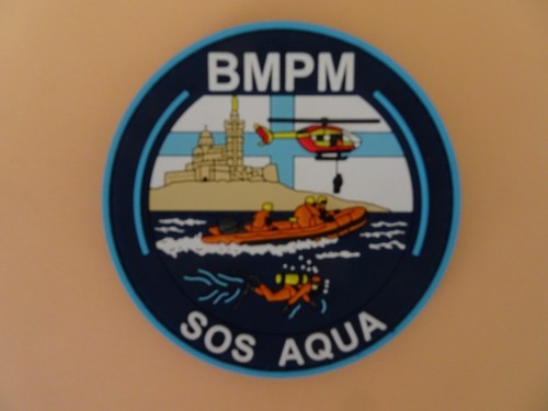écusson pompier sos - , aqua