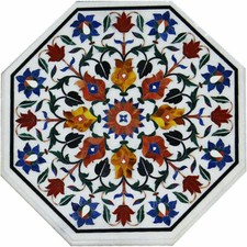 18 " Marbre Blanc Café Table