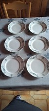 6 Assiettes Plates Faience De