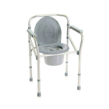 Mopedia Chaise pliante WC en aluminium confortable 4 fonctions en 1 Gris