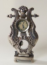 Horloge pendule miniature en ARGENT massif statuette