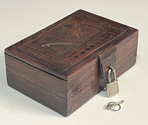 Coffret ancien cuir - coffret,