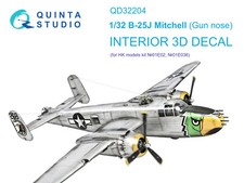 Nez de pistolet Mitchell imprimé en 3D Quinta Studio 1/32 B-25J Mitchell...