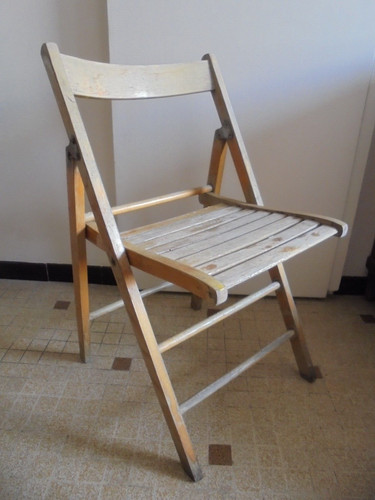 Ancienne chaise pliante - , bois