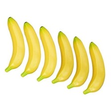 6x Fausse Banane Faux Plastique Fruits Cuisine Présentoir Décoration Taille Réelle