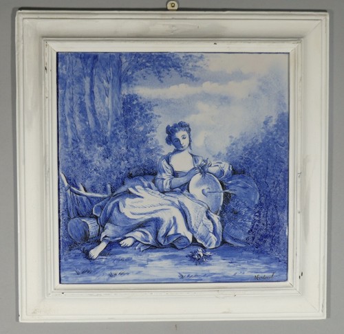 Tableau céramique bleue et - en,