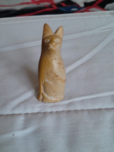 Figurine statue chat pierre - figurine,