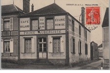 CHERISY : l' Auberge Prime """"au cheval blanc"""" vers 1910 - très bon état