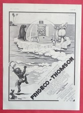 Pub: 1930 Réfrigérateur FRIGECO-THOMSON C LEMMEL et Croisières CHARGEURS REUNIS