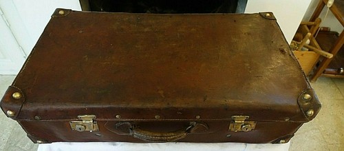 Valise ancienne cuir malle - valise,