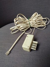 Câble plat (Rallonge 10 m) Téléphone  Fiche PTT Gigogne M/F vers RJ11-Beige