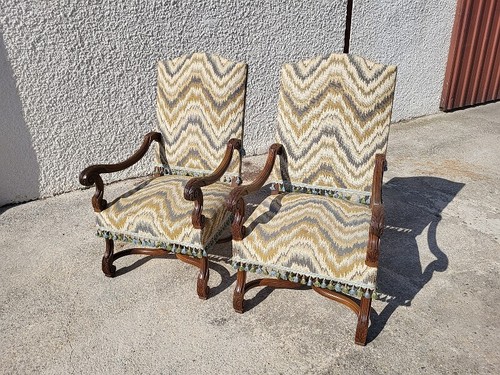 Paire fauteuils louis xiii - de,