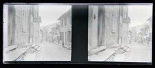 FRANCE Ville Rue c1928 Photo NEGATIVE Stereo Verre Vintage V54L6n11