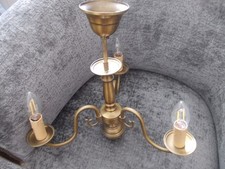 Lustre 3 feux style hollandais en laiton XXieme en état de marche