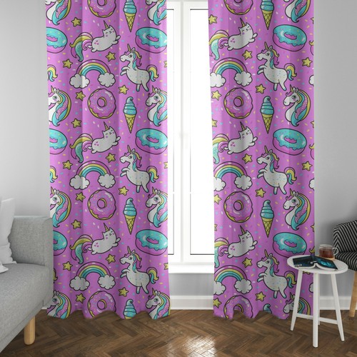 Caticorn window curtains - caticorn,