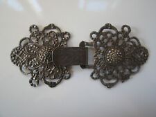 Ancienne boucle de cape en argent à décor ciselé/ajouré type diamant - Bel état