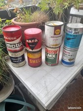 8 pots graisse bidons huiles auto moto garage idéal déco plaque émaillée motul m