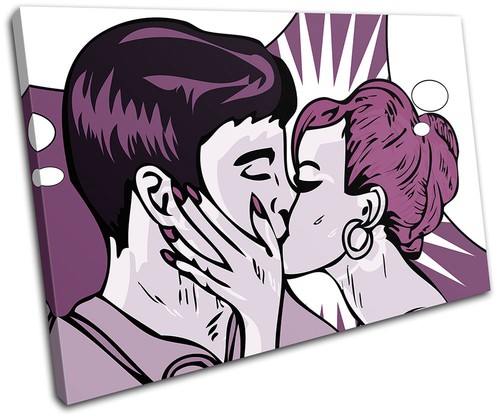 Couple kissing pop art retro - couple,