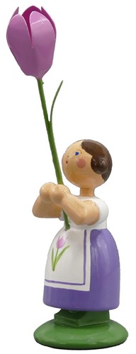 Jeune fille fleur violet - jeune,