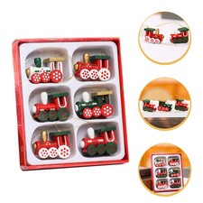  1 Set Christmas Wooden Train Ornement Trele de Noël Pentures suspendues