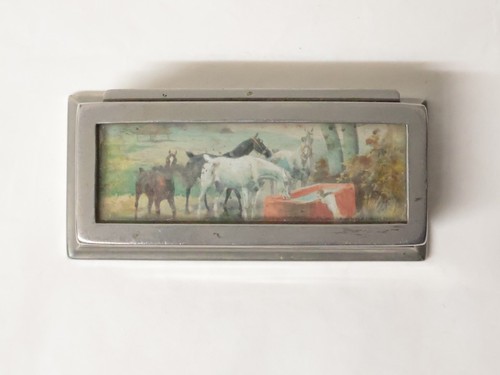 Ancienne boîte timbre - à, en