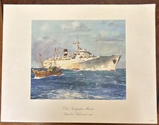 Affiche D’après Roger Chapelet Paquebot Kairouan Cie De Navigation Mixte