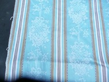 toile à matelas ancienne vintage à décors de rayures , de fleurs 0,41 m x 4 m