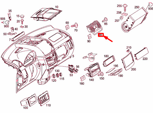 Couvercle supérieur central