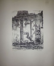 Gobo Georges lithographie originale signée numérotée construction monumentale