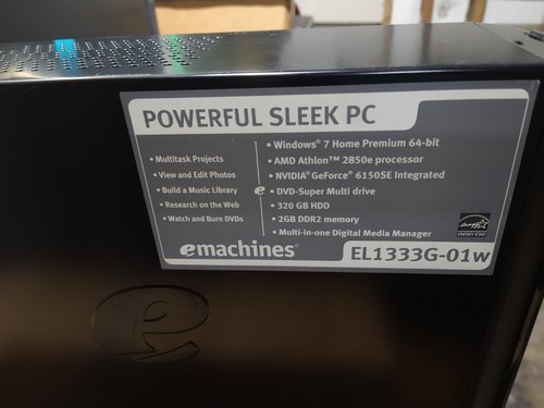 Emachines el1333g amd - el1333g, athlon
