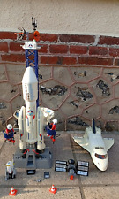 Playmobil lot Mission GEO 6195 base lancement et Fusée + 6196 Navette spatiale