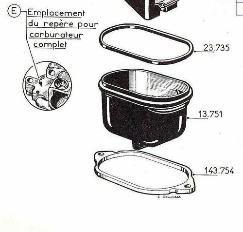 Joint cuve carburateur - cuve, solex