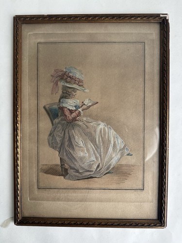 Ancienne gravure mode - , femme