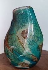 Vintage 80"s beau vase en verre de Malte signé - Mdina Art Glass  -No Murano C79