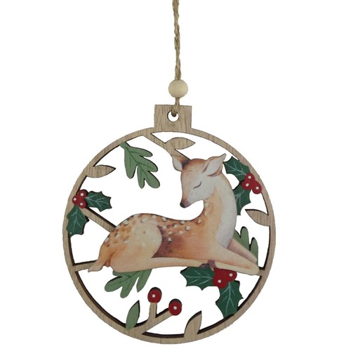Bois noël cerf suspendu - bois,